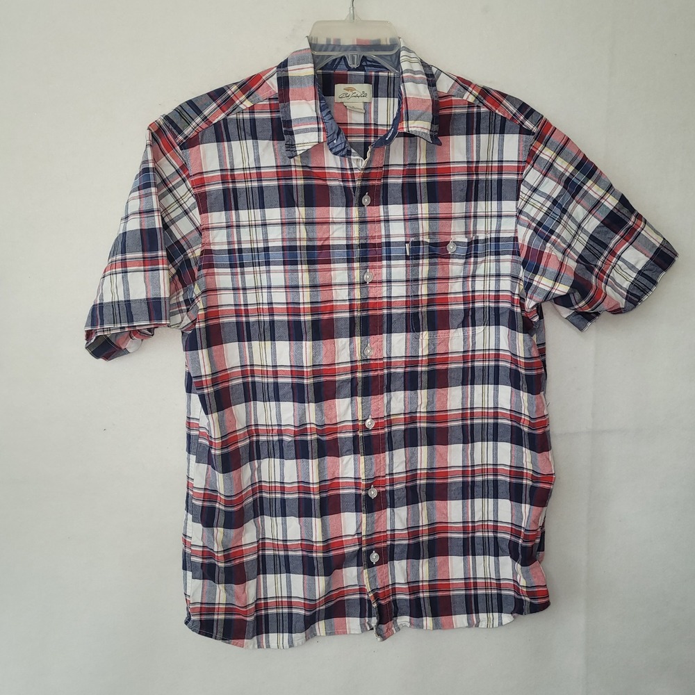Bob Timberlake‎ Shirt Mens Large Bass Pro Shops Plaid Short Sleeve Button Up